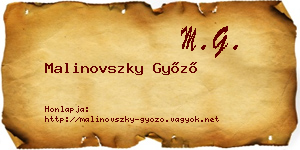 Malinovszky Győző névjegykártya